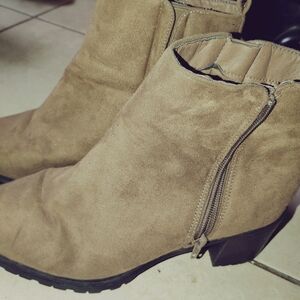 Wild Diva Taupe Ankle Booties